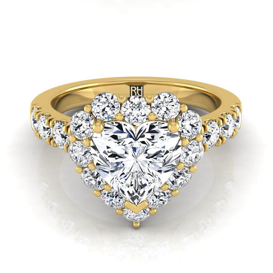 The Alannah Select Halo Engagement Ring with Lab Diamond in 18K Yellow Gold - view 1