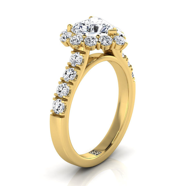 The Alannah Select Halo Engagement Ring with Lab Diamond in 18K Yellow Gold - view 2