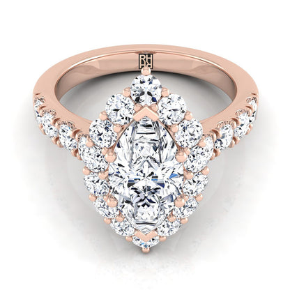 The Alannah Select Halo Engagement Ring with Lab Diamond in 14K Rose Gold - view 1