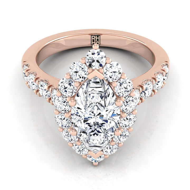 The Alannah Select Halo Engagement Ring with Lab Diamond in 14K Rose Gold - view 1