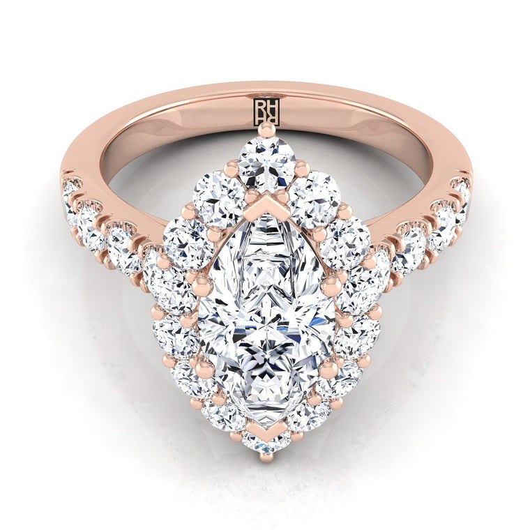 The Alannah Select Halo Marquise Lab Diamond Engagement Ring in 14K Rose Gold