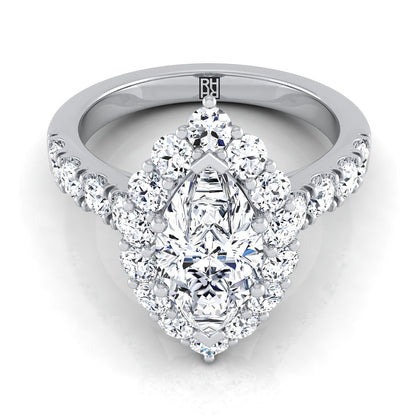 Alannah Select Halo Marquise Lab Diamond Engagement Ring in Platinum | RockHer