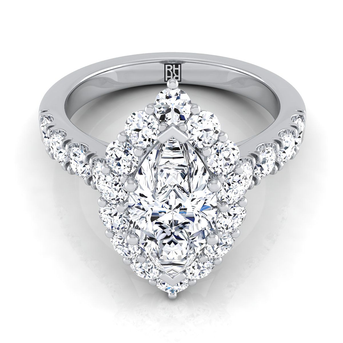 Alannah Select Halo Marquise Lab Diamond Engagement Ring in 18K White Gold | RockHer