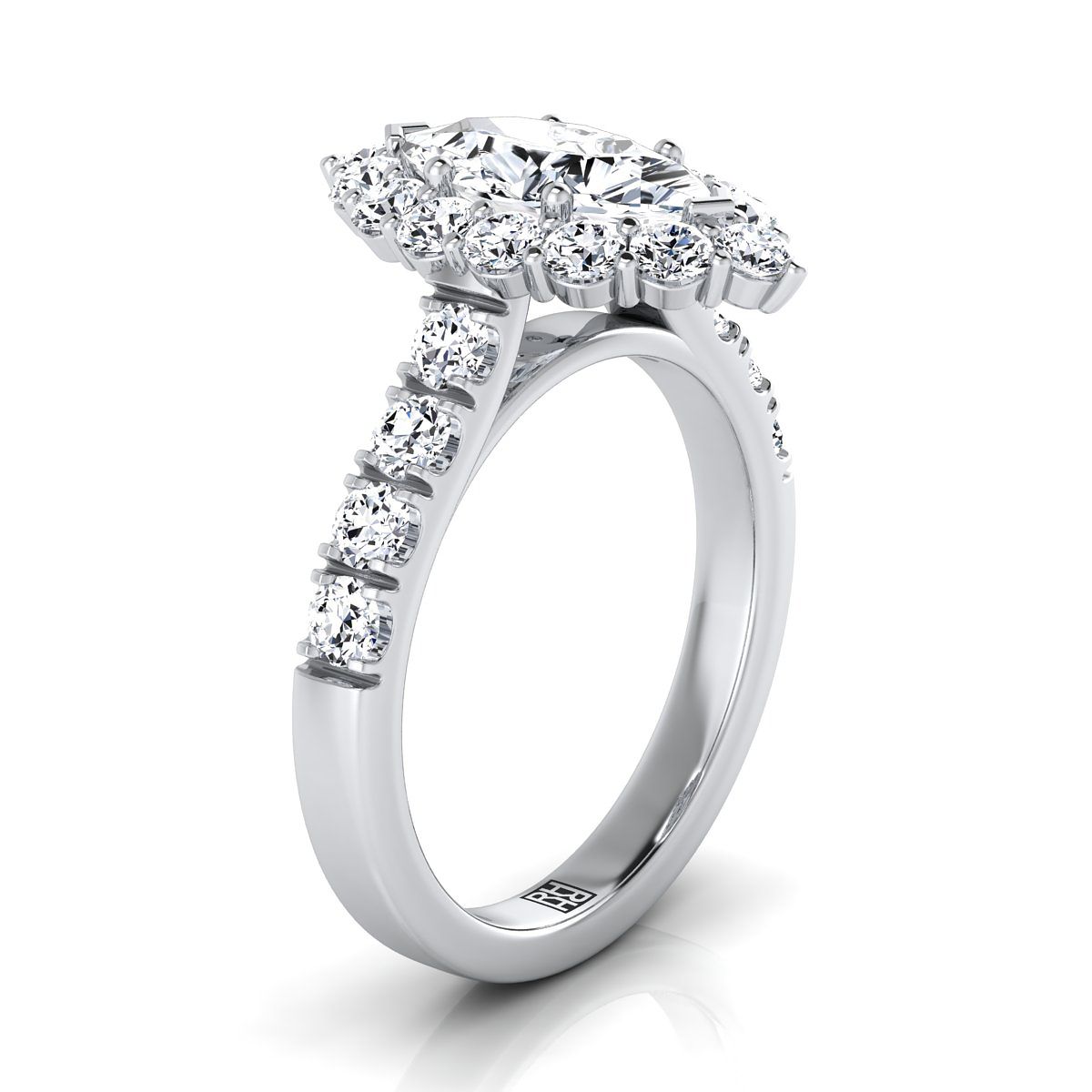 Made to order: The Alannah marquise engagement ring setting in 18K White Gold | RockHer
