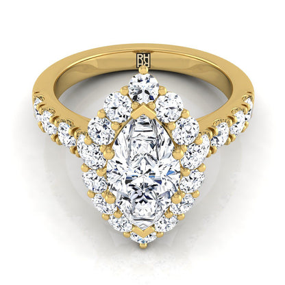 Alannah Select Halo Marquise Lab Diamond Engagement Ring in 18K Yellow Gold | RockHer