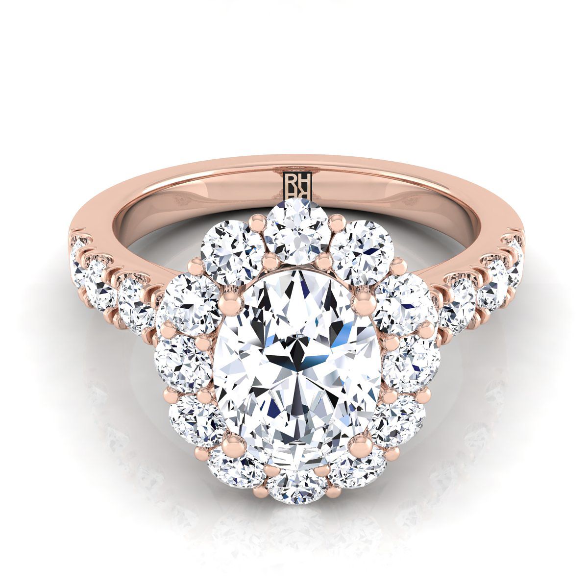 The Alannah oval engagement ring setting in 14K Rose Gold | RockHer