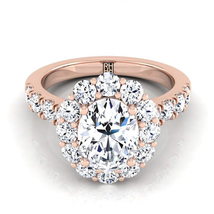 The Alannah Select Halo Engagement Ring with Lab Diamond in 14K Rose Gold - view 1