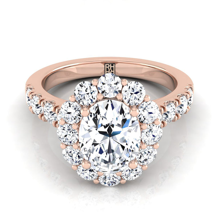 The Alannah Select Halo Oval Lab Diamond Engagement Ring in 14K Rose Gold