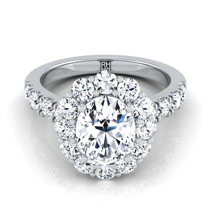 Alannah Select Halo Oval Lab Diamond Engagement Ring in Platinum | RockHer