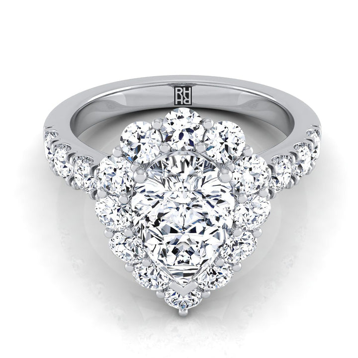 Alannah Select Halo Pear Lab Diamond Engagement Ring in 18K White Gold | RockHer