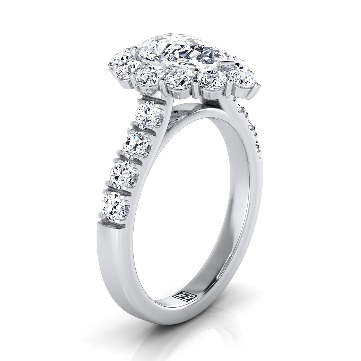 Made to order: The Alannah pear engagement ring setting in Platinum | RockHer