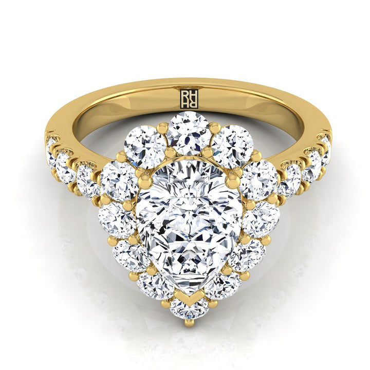 Alannah Select Halo Pear Lab Diamond Engagement Ring in 18K Yellow Gold | RockHer