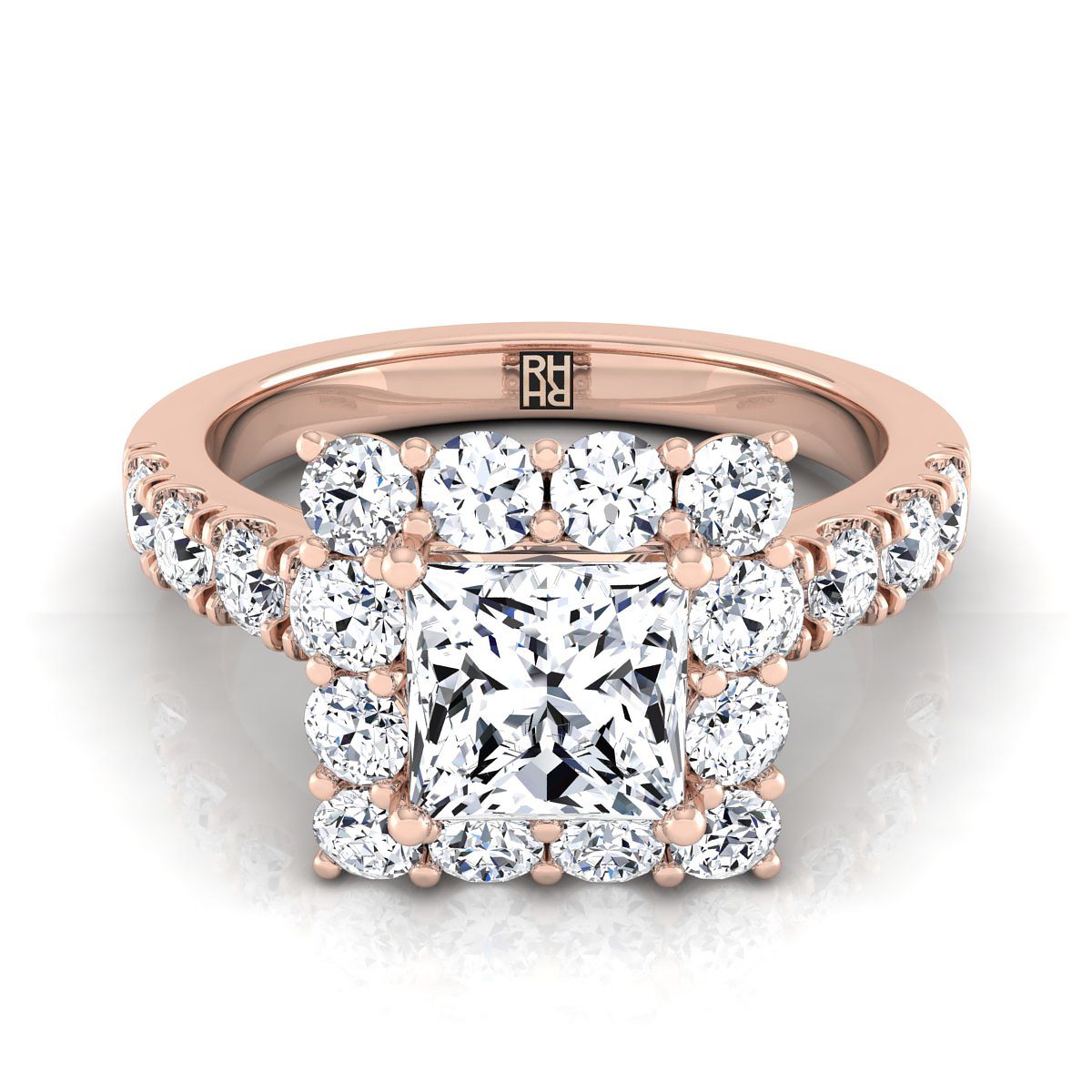 The Alannah princess engagement ring setting in 14K Rose Gold | RockHer