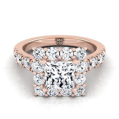 The Alannah Select Halo Engagement Ring with Lab Diamond in 14K Rose Gold - view 1