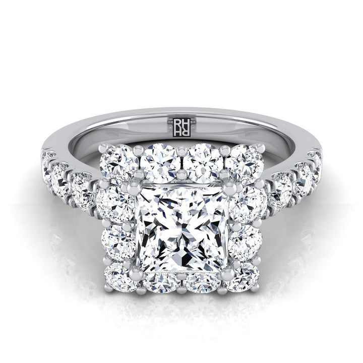 The Alannah Select Halo Engagement Ring with Lab Diamond in Platinum - view 1