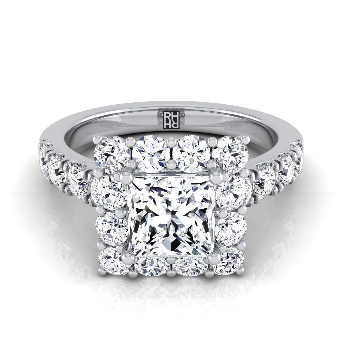 The Alannah princess engagement ring setting in 18K White Gold | RockHer