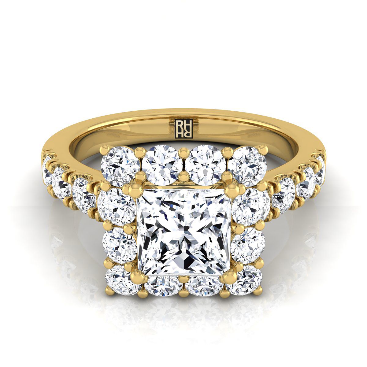 The Alannah princess engagement ring setting in 18K Yellow Gold | RockHer