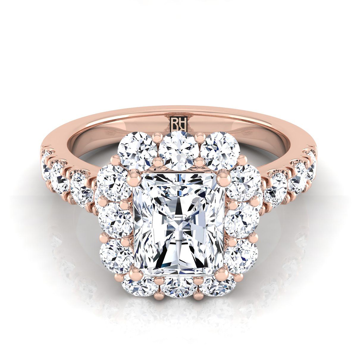 The Alannah radiant engagement ring setting in 14K Rose Gold | RockHer