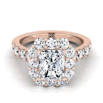 The Alannah Select Halo Engagement Ring with Lab Diamond in 14K Rose Gold - view 1