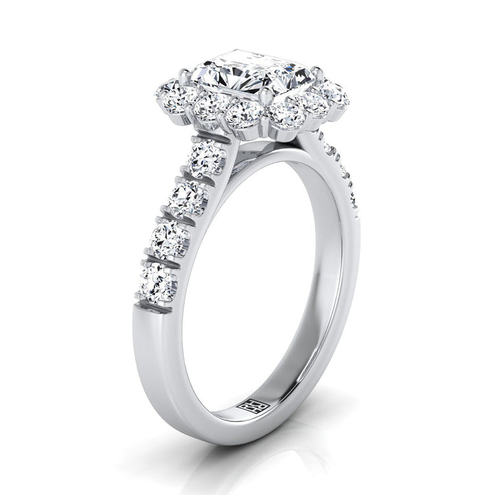The Alannah Select Halo Engagement Ring with Lab Diamond in 18K White Gold - view 2