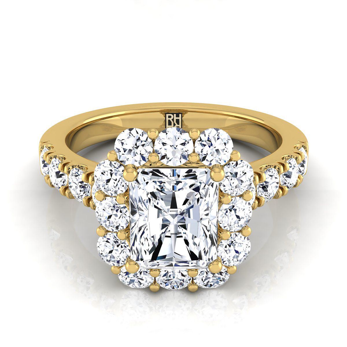 The Alannah radiant engagement ring setting in 18K Yellow Gold | RockHer