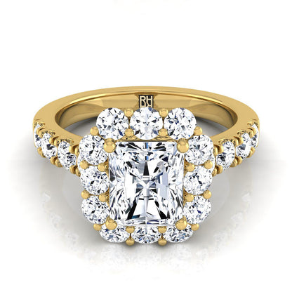 The Alannah Select Halo Engagement Ring with Lab Diamond in 18K Yellow Gold - view 1