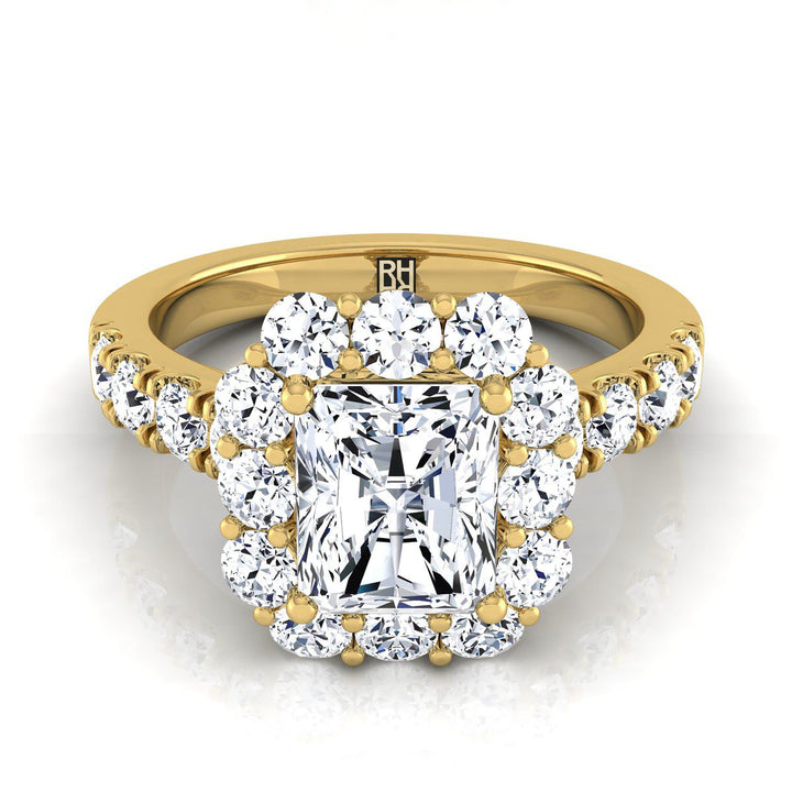 The Alannah Select Halo Engagement Ring with Lab Diamond in 18K Yellow Gold - view 1