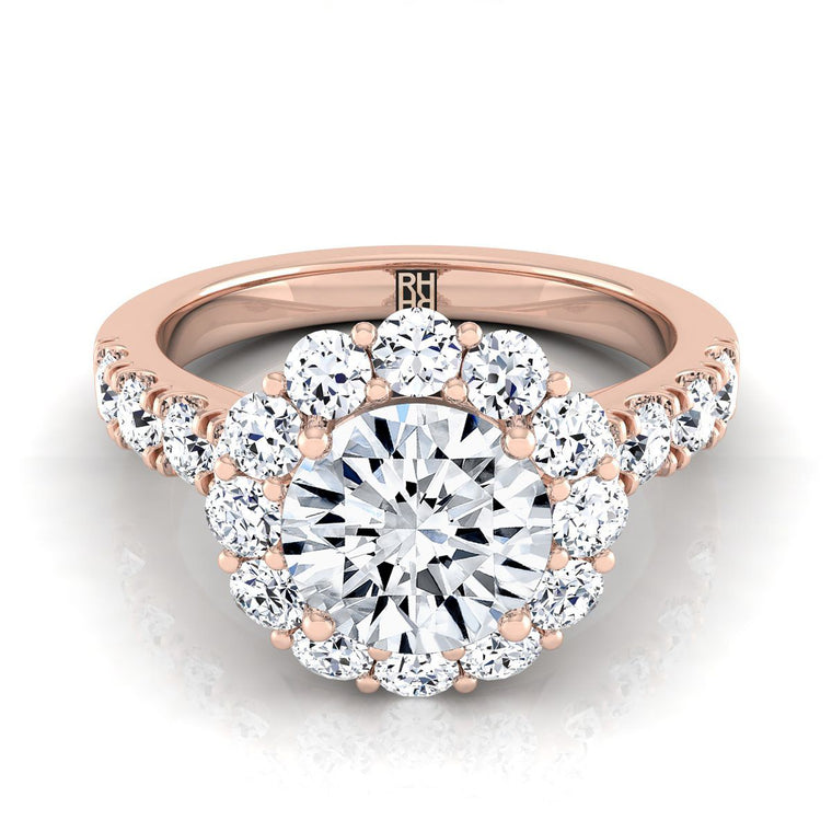 The Alannah Select Halo Round Lab Diamond Engagement Ring in 14K Rose Gold