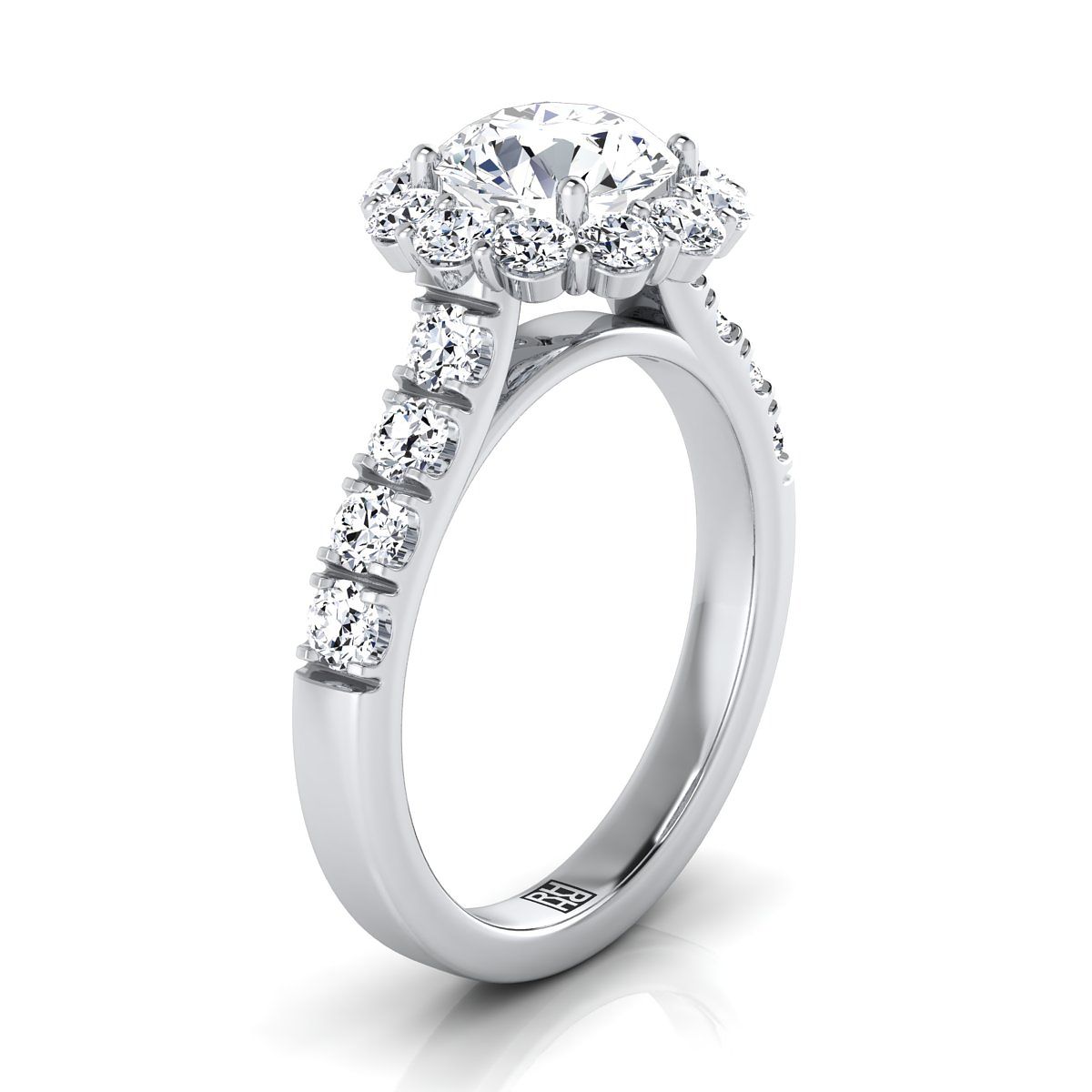 Made to order: The Alannah round engagement ring setting in 18K White Gold | RockHer