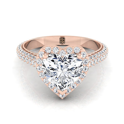 The Ella Select Halo Engagement Ring with Lab Diamond in 14K Rose Gold - view 1