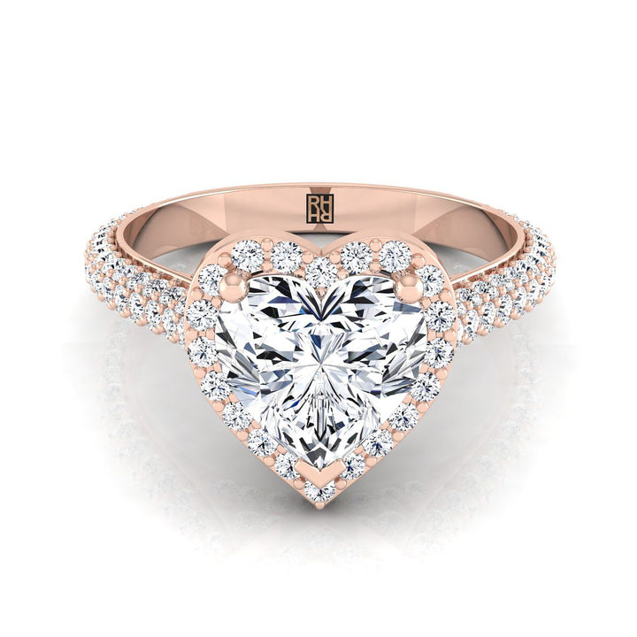 The Ella Select Halo Engagement Ring with Lab Diamond in 14K Rose Gold - view 1