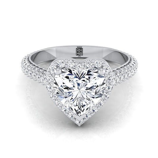 The Ella Select Halo Engagement Ring with Lab Diamond in Platinum - view 1