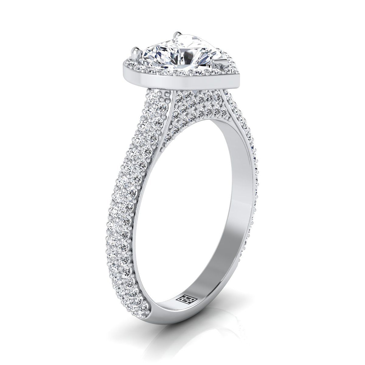 Select Halo styling on The Ella heart engagement ring setting | RockHer