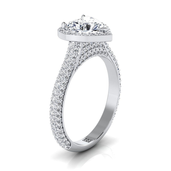 The Ella Select Halo Engagement Ring with Lab Diamond in Platinum - view 2
