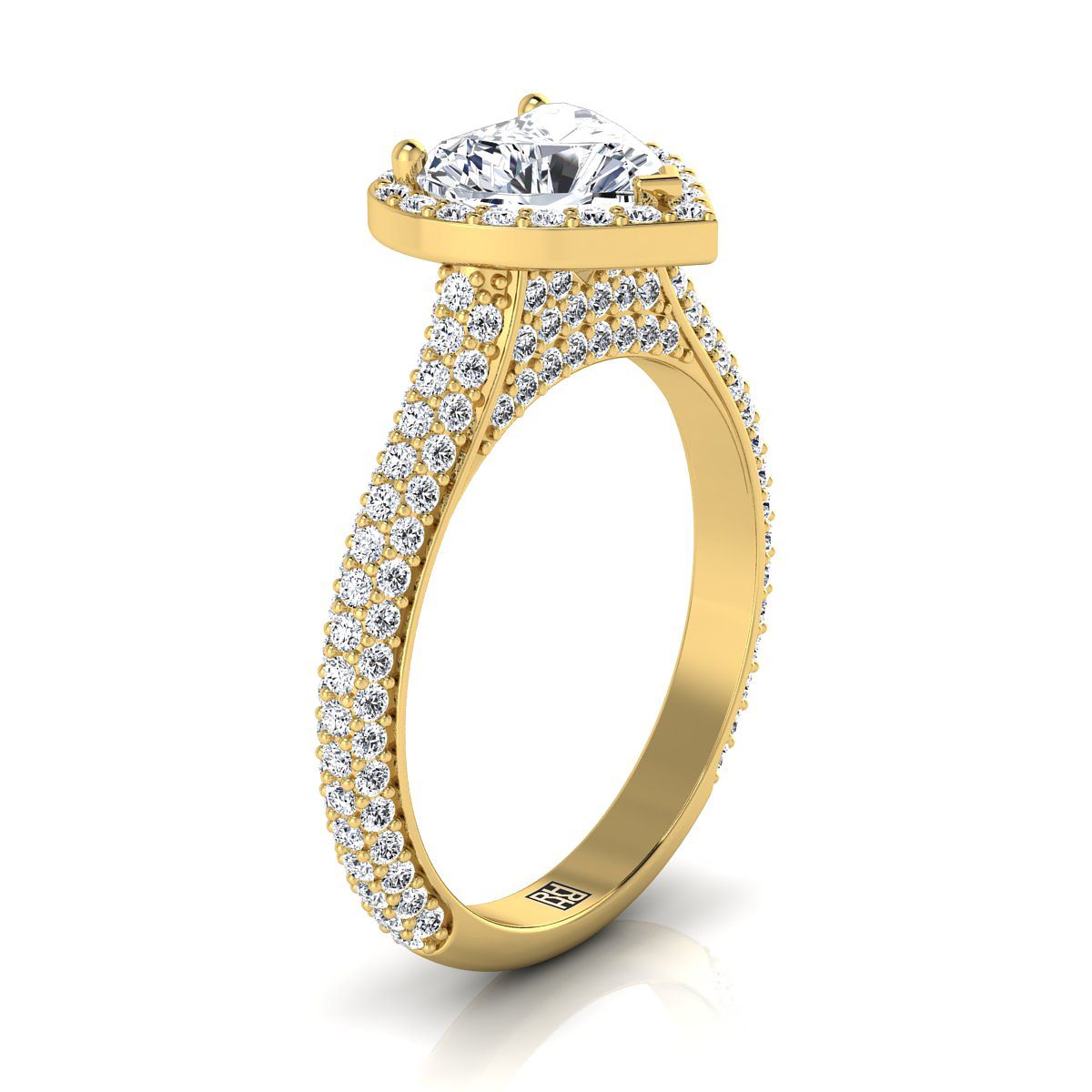 The Ella Select Halo Engagement Ring with Lab Diamond in 18K Yellow Gold - view 2
