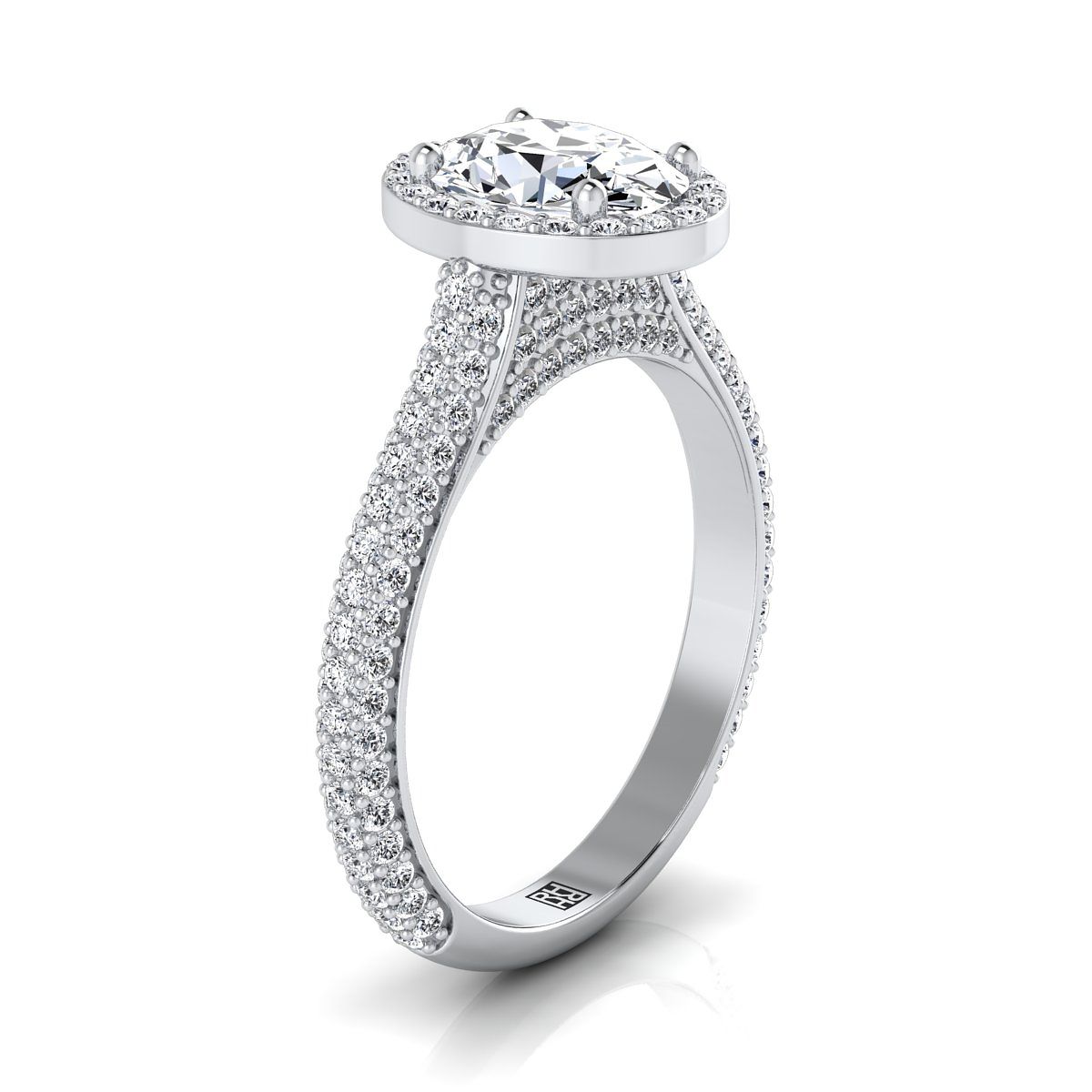 RockHer atelier photo of The Ella oval engagement ring setting in Platinum