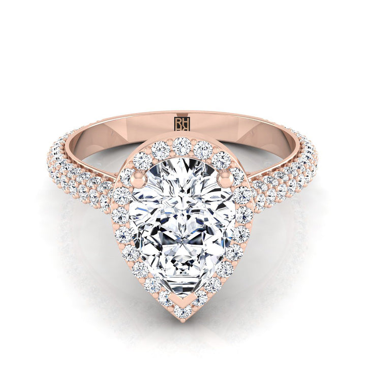 The Ella Select Halo Engagement Ring with Lab Diamond in 14K Rose Gold - view 1