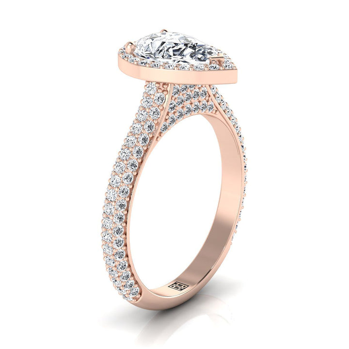 The Ella Select Halo Engagement Ring with Lab Diamond in 14K Rose Gold - view 2