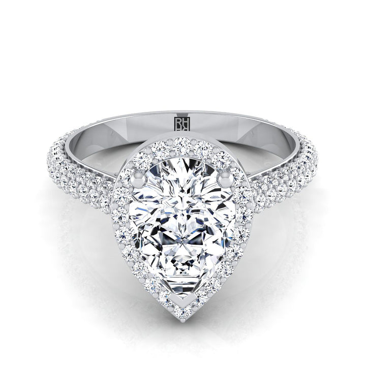 The Ella Select Halo Engagement Ring with Lab Diamond in Platinum - view 1