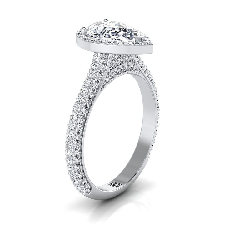 The Ella Select Halo Engagement Ring with Lab Diamond in 18K White Gold - view 2
