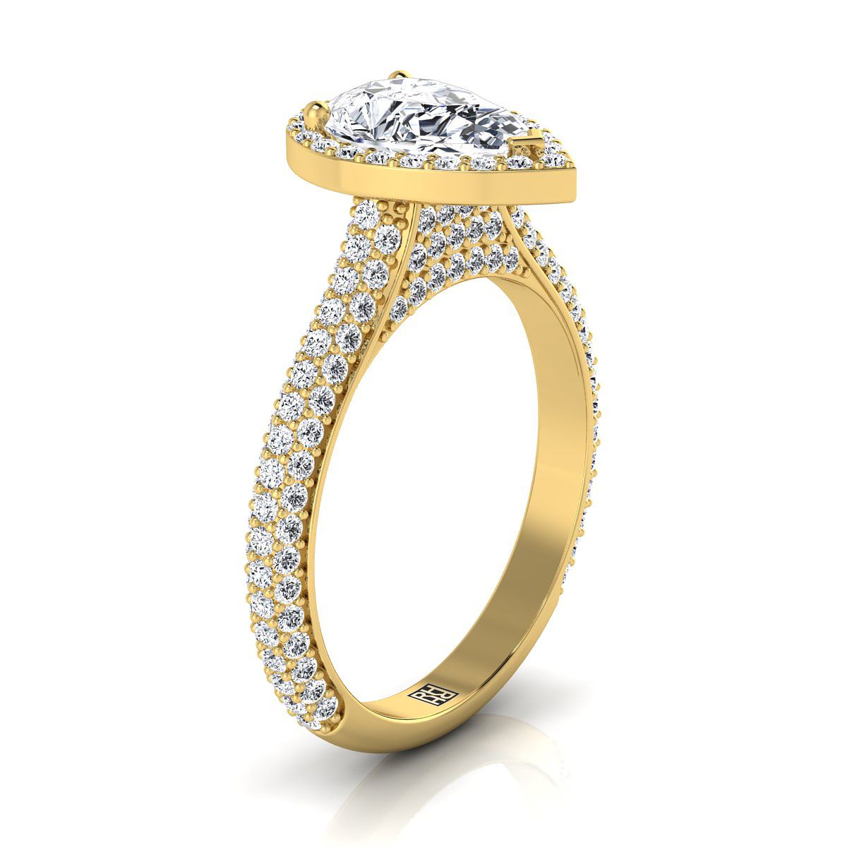 Select Halo styling on The Ella pear engagement ring setting | RockHer