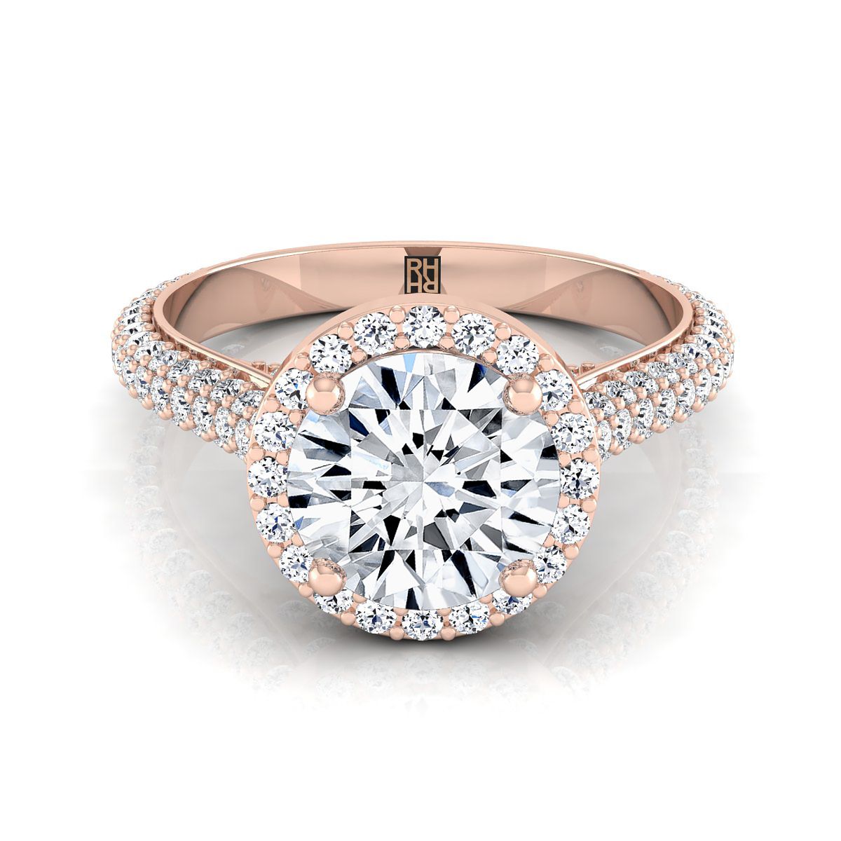 The Ella round engagement ring setting in 14K Rose Gold | RockHer