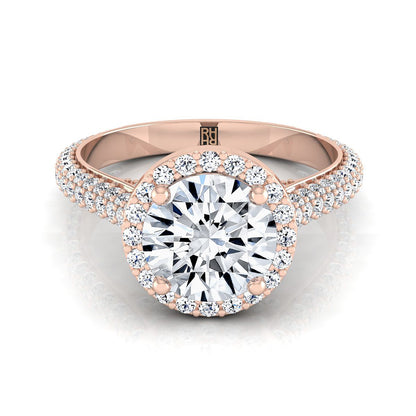 The Ella Select Halo Engagement Ring with Lab Diamond in 14K Rose Gold - view 1