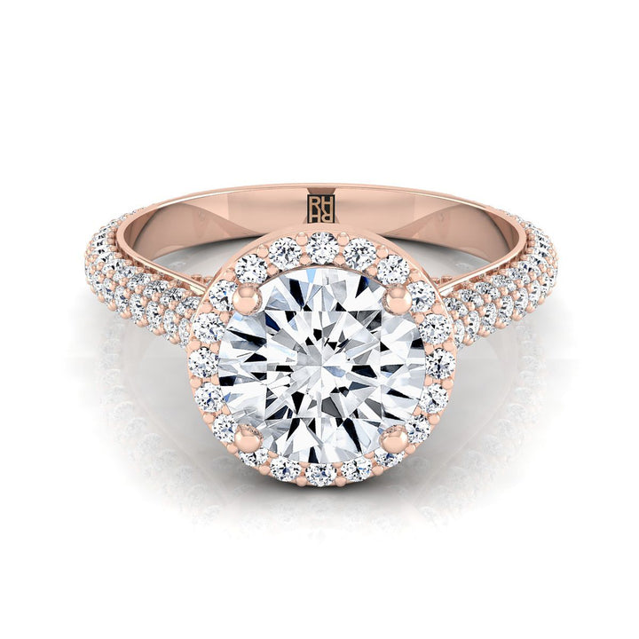 The Ella Select Halo Engagement Ring with Lab Diamond in 14K Rose Gold - view 1