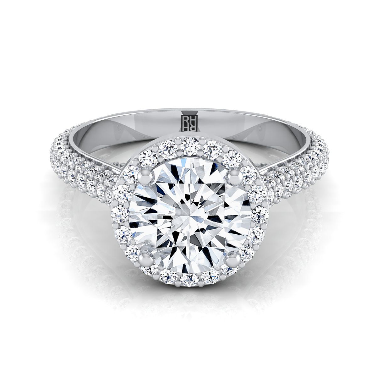 The Ella round engagement ring setting in Platinum | RockHer