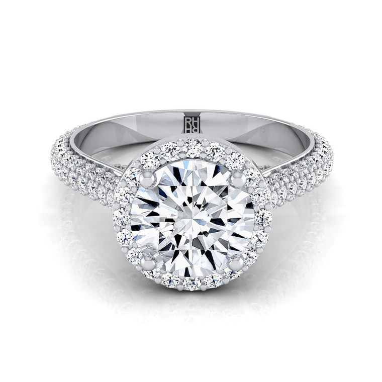 The Ella Select Halo Round Lab Diamond Engagement Ring in Platinum