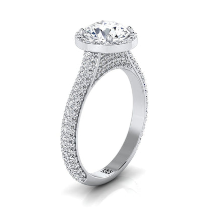 The Ella Select Halo Engagement Ring with Lab Diamond in Platinum - view 2