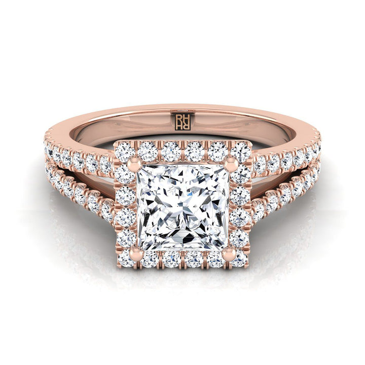 The Aretha princess engagement ring setting in 14K Rose Gold | RockHer
