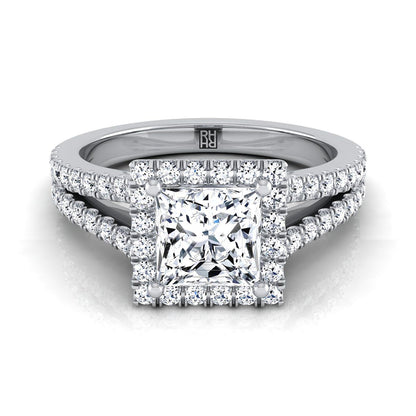 The Aretha Select Halo Engagement Ring with Lab Diamond in Platinum - view 1