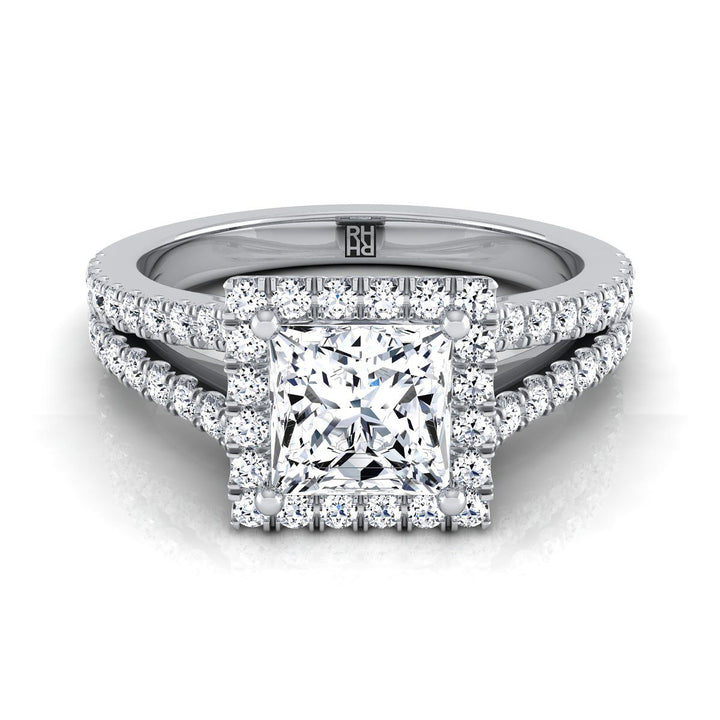 The Aretha Select Halo Engagement Ring with Lab Diamond in Platinum - view 1